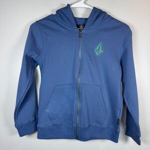Volcom Little Boys 5 Blueberries Flip Thru Zip Hoodie NWT Blue Fleece Skater